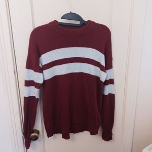 American Eagle burgandy Striped Sweater Size xS